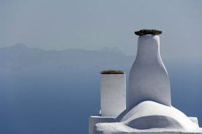 Tejado de Pyrgos, en la isla de Santorini.