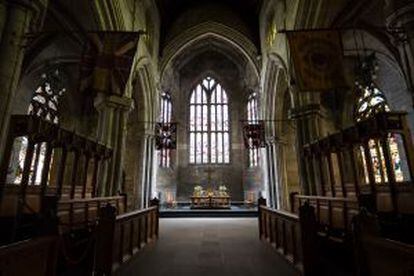Interior de la iglesia de Holy Rude, en Stirling (Escocia), donde fue coronado rey Jaime VI.