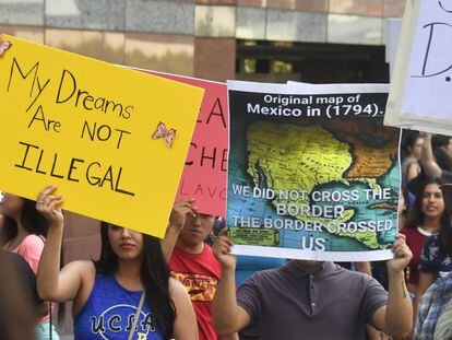 Manifestaci&oacute;n a favor de DACA este viernes en Los &Aacute;ngeles.