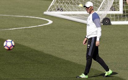 Zidane, durante el entrenamiento. 