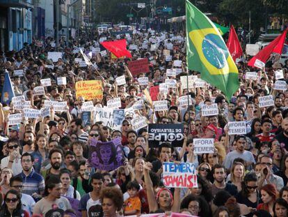 Protesta contra Temer este domingo en São Paulo.