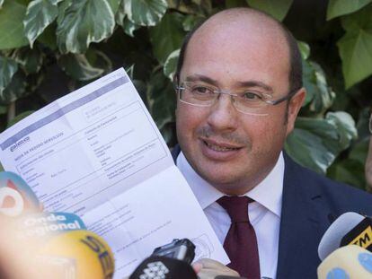 Pedro Antonio Sánchez en junio de 2017, tras dimitir por el 'caso auditorio'.