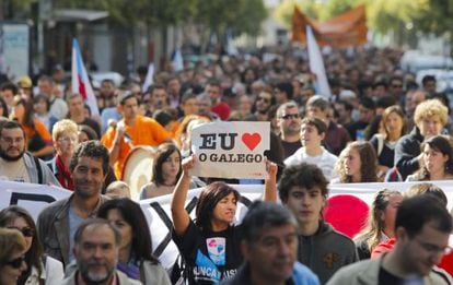 Manifestación en defensa del gallego