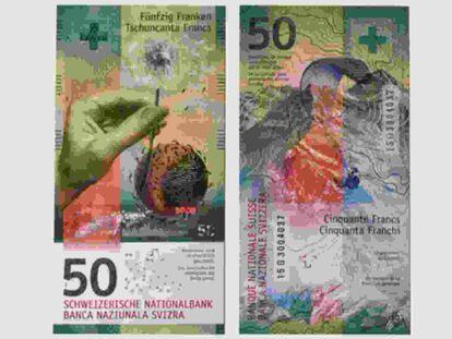 El billete de 50 francos suizo.