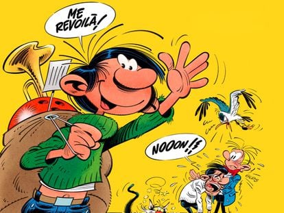 Dibujo de 'Gaston Lagaffe' de Marc Delaf, con el que Dupuis anunció la vuelta del personaje.