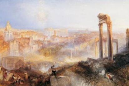 <i>Roma moderna - Campo Vaccino</i> de Turner en una imagen del sitio web de Exibart.