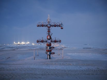 Una planta de gas natural en la región rusa de Yamalia-Nenetsia, en noviembre.