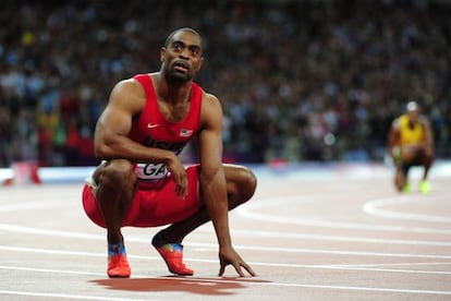 Tyson Gay, tras la final de los 100m de los Juegos de Londres.