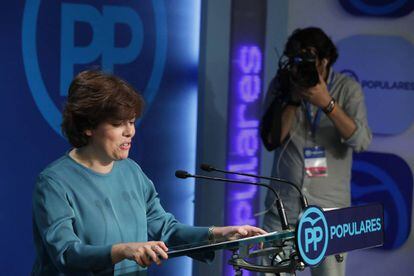 Soraya Sáenz de Santamaría, al día siguiente de las primarias del partido.