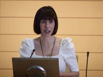La ministra de Ciencia e Innovación, Diana Morant, durante una presentación en la sede del CDTI en julio pasado.