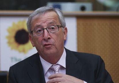 Juncker, durante su reuni&oacute;n con el grupo de Los Verdes.