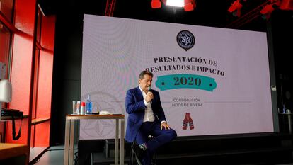 El consejero delegado de Hijos de Rivera, Ignacio Rivera, anuncia los datos de la compañía.