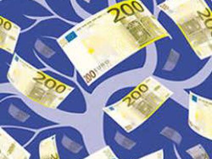 Árbol con billetes de euro