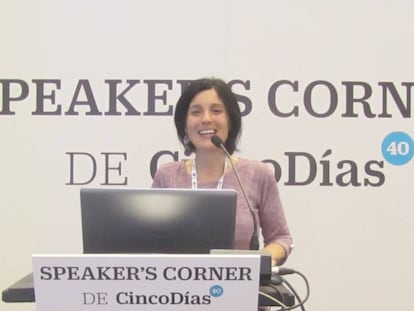 Maribel Nu&ntilde;ez, de Virtualware, en su ponencia en el stand de &#039;Cinco D&iacute;as&#039;.