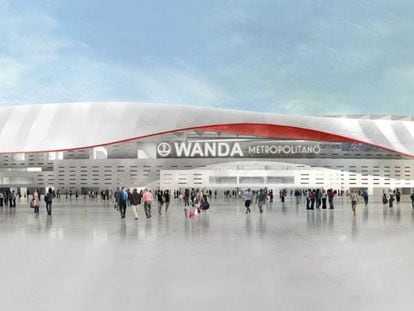 Imagen idealitzada del nou estadi Wanda Metropolitano