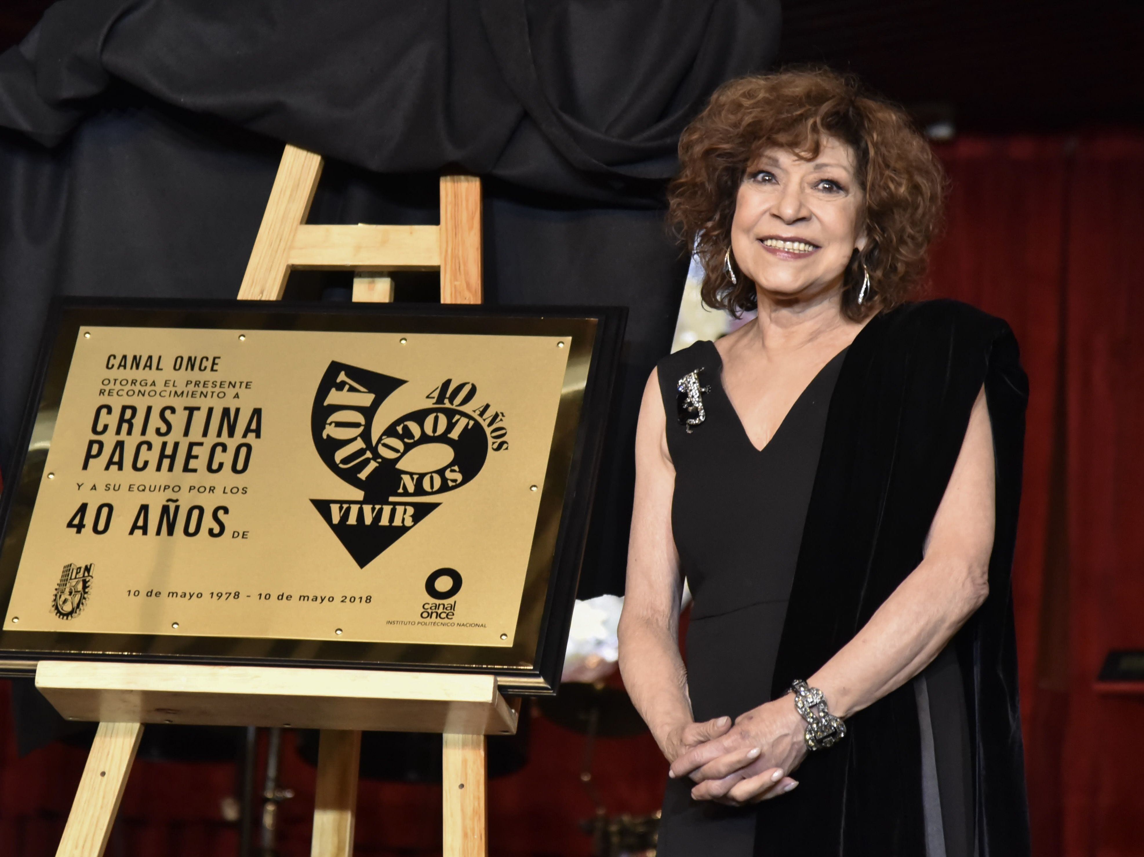 Cristina Pacheco en el aniversario 40 del programa del Canal Once 'Aquí nos tocó vivir', en mayo de 2018.