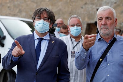 El ex presidente de la Generalitat, Carles Puigdemont, en Alghero este sábado.