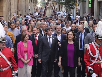 El president de la Generalitat, Carles Puigdemont, durant la Mercè.