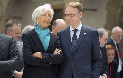 Christine Lagarde con el presidente del Bundesbank, Jens Weidmann