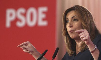 Susana D&iacute;az, en un acto de campa&ntilde;a del PSOE.