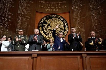 Andrés Manuel López Obrador, presidente de México encabezó ceremonia por el 106 Aniversario de la Promulgación de la Constitución Política de los Estados Unidos Mexicanos.