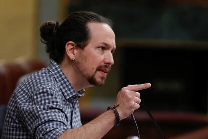 Pablo Iglesias, el 24 de marzo en el Congreso.