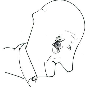 Caricatura del filósofo español Javier Muguerza.