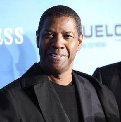 El actor estadounidense Denzel Washington durante la premiere de la película "El vuelo", por la que está nominado al Óscar, en Madrid.