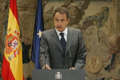 Zapatero, en un momento de la declaración.