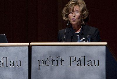 La presidenta del Palau de la Música, Mariona Carulla, ayer en el acto del Petit Palau.