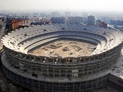 Obras del Nuevo Mestalla, en 2011.