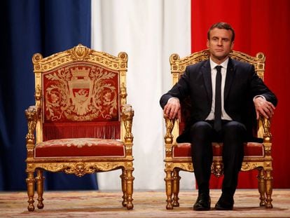 Emmanuel Macron en su toma de posesión como presidente de la República en mayo 2017. 