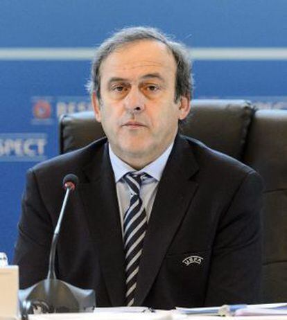 Platini, durante la reunión del Comité Ejecutivo de la UEFA, la semana pasada