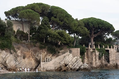 View from the sea of Villa Nellcôte, the 'belle époque' house of the Russian magnate Viktor Rashnikov.