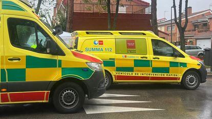 Ambulancias del Summa 112 en Madrid en una imagen de archivo.