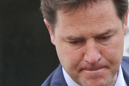 El viceprimer ministro británico y líder liberal-demócrata, Nick Clegg, ayer en Londres.
