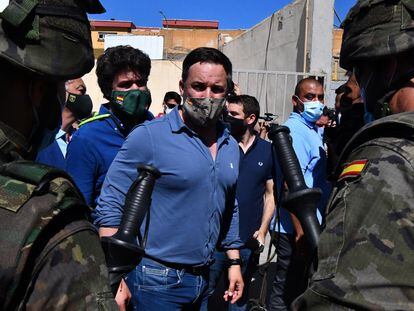 El líder de Vox, Santiago Abascal, durante su visita a Ceuta el pasado 19 de mayo.