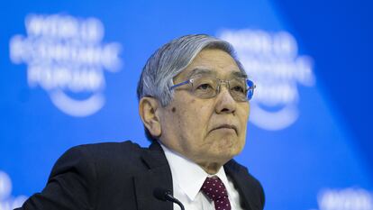 Kuroda Haruhiko, gobernador del Banco de Japón, este viernes en el Foro de Davos.