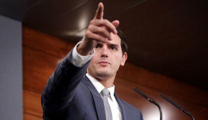 Albert Rivera, tras su reuni&oacute;n con Rajoy. 