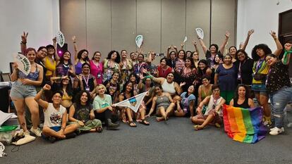 Asistentes al 15º Encuentro Feminista Latinoamericano y del Caribe, en el Salvador.