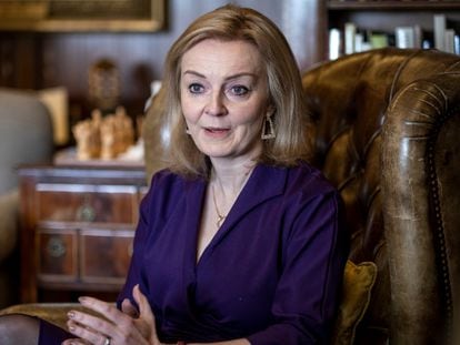 Liz Truss, el 16 de diciembre durante una entrevista en Madrid.