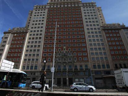 Fachada del Edificio Espa&ntilde;a en Madrid. 