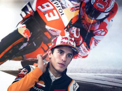 Marc Márquez, durante la entrevista. 