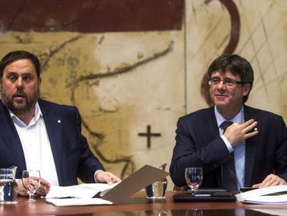 El vicepresident Oriol Junqueras i el president Carles Puigdemont.