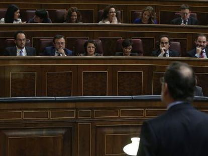 Pleno del Congreso de los Diputados. Rajoy y Pedro Sanchez. 