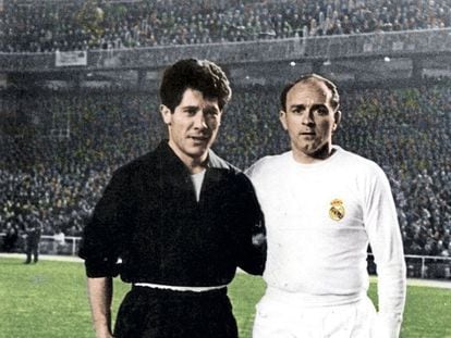 Sívori y Di Stéfano, en el Bernabéu en 1962.