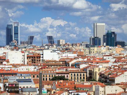 Vista de los rascacielos de Madrid.