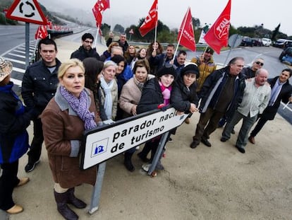 Trabajadores del Parador de Toledo, en una protesta laboral.