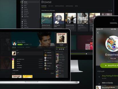 En 2014 creció la distribución en streaming en detrimento de las descargas, en aplicaciones como Spotify.
