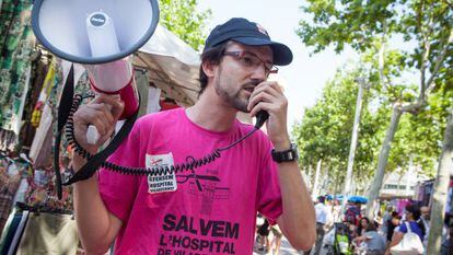 Protesta contra los recortes en el hospital de Viladecans el pasado verano.